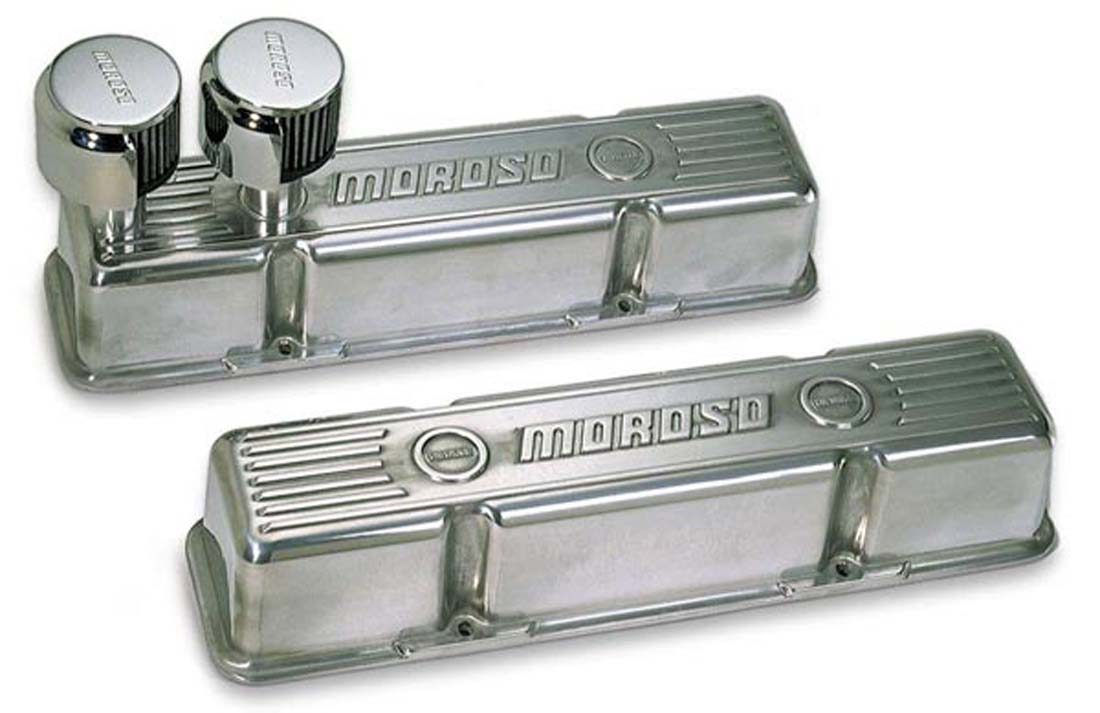 Moroso 68365 SBC Polished Aluminum Valve Covers