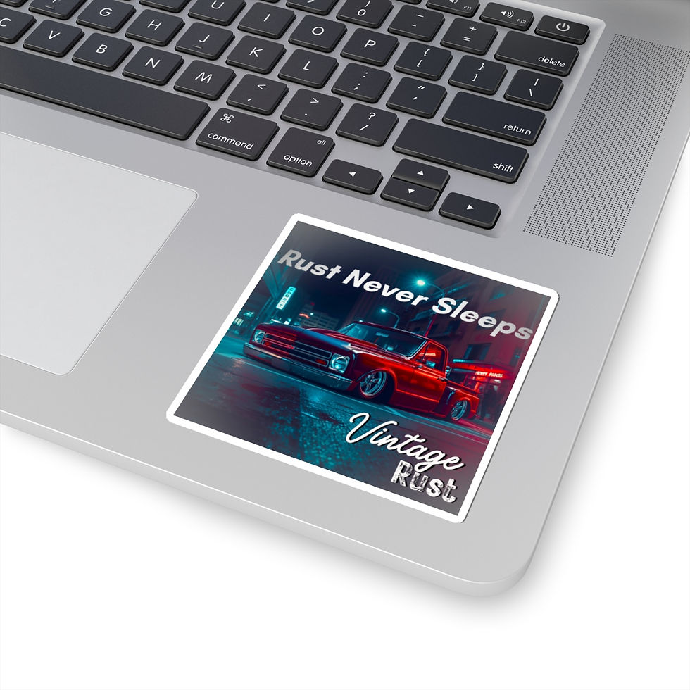 Thumbnail: Rust Never Sleeps Sticker back view - Vintage Rust