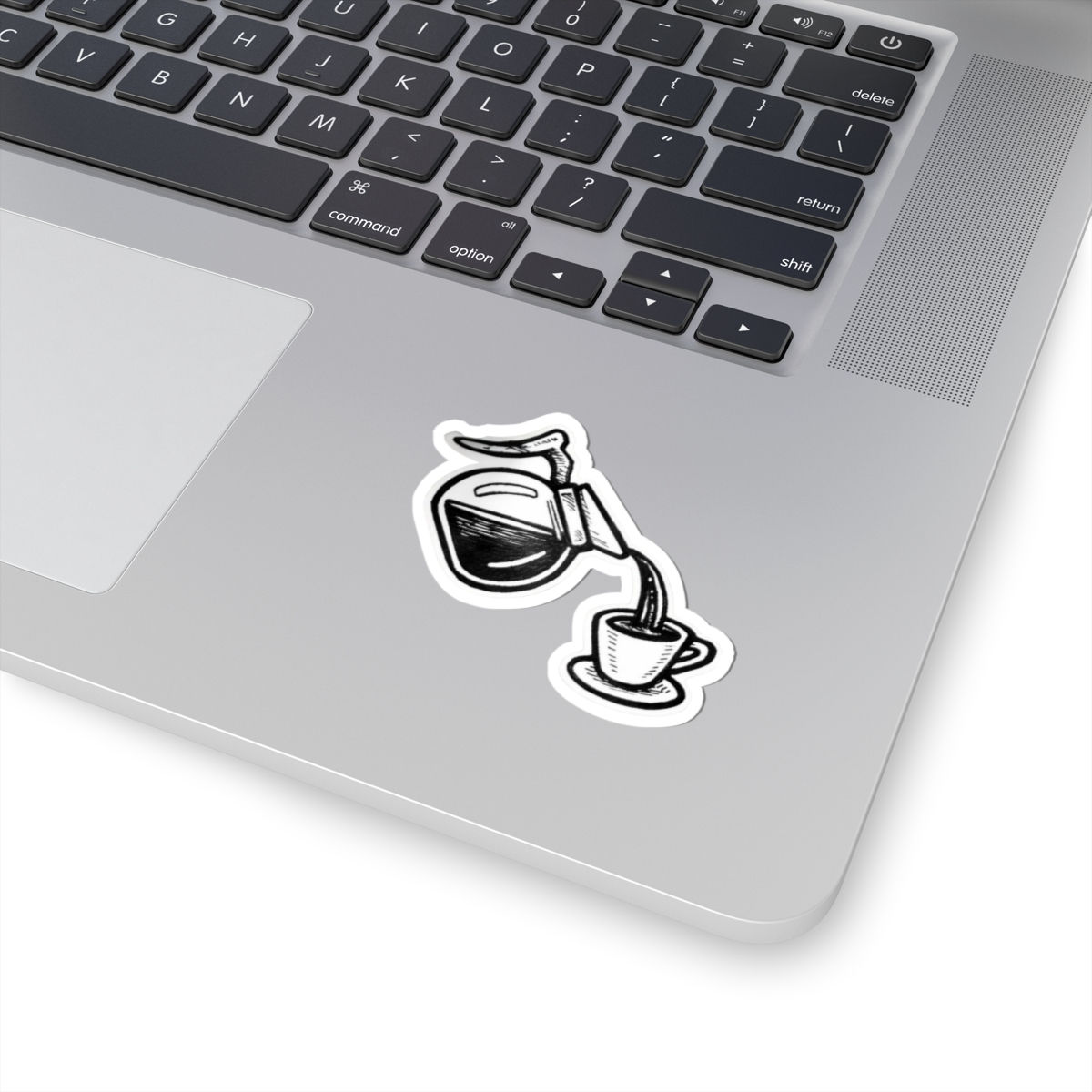Coffee Pour Sticker front view - Vintage Rust
