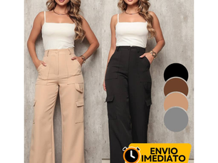 Calça cargo cintura alta, modeloR$39,99-R$69,89