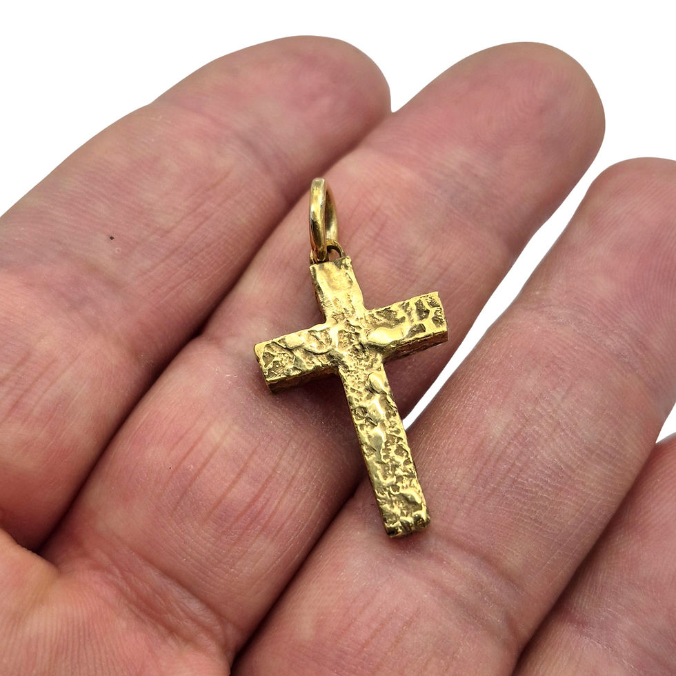 Miniaturbild: 925 Silber Kreuz mit 23,8 Karat Vergoldung, elegante Schmuckkette