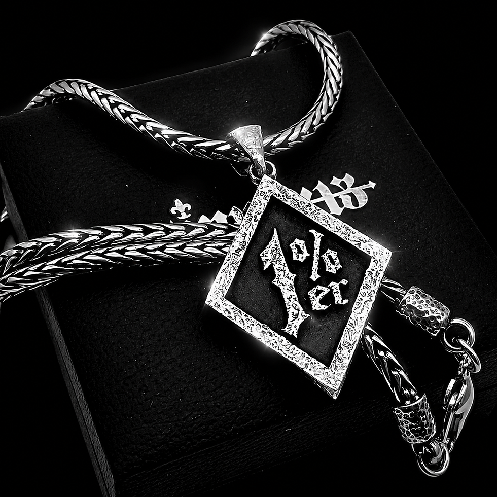 Handgefertigter 1%er Silberanhänger – Rockerschmuck Herren