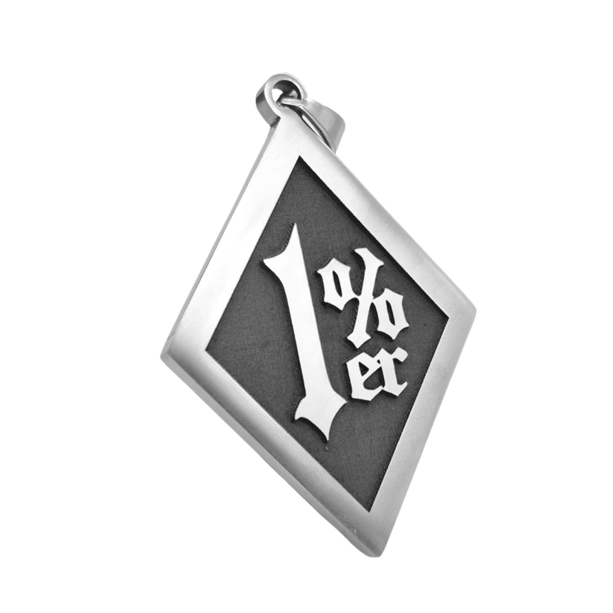 1%er Raute Anhänger aus Edelstahl