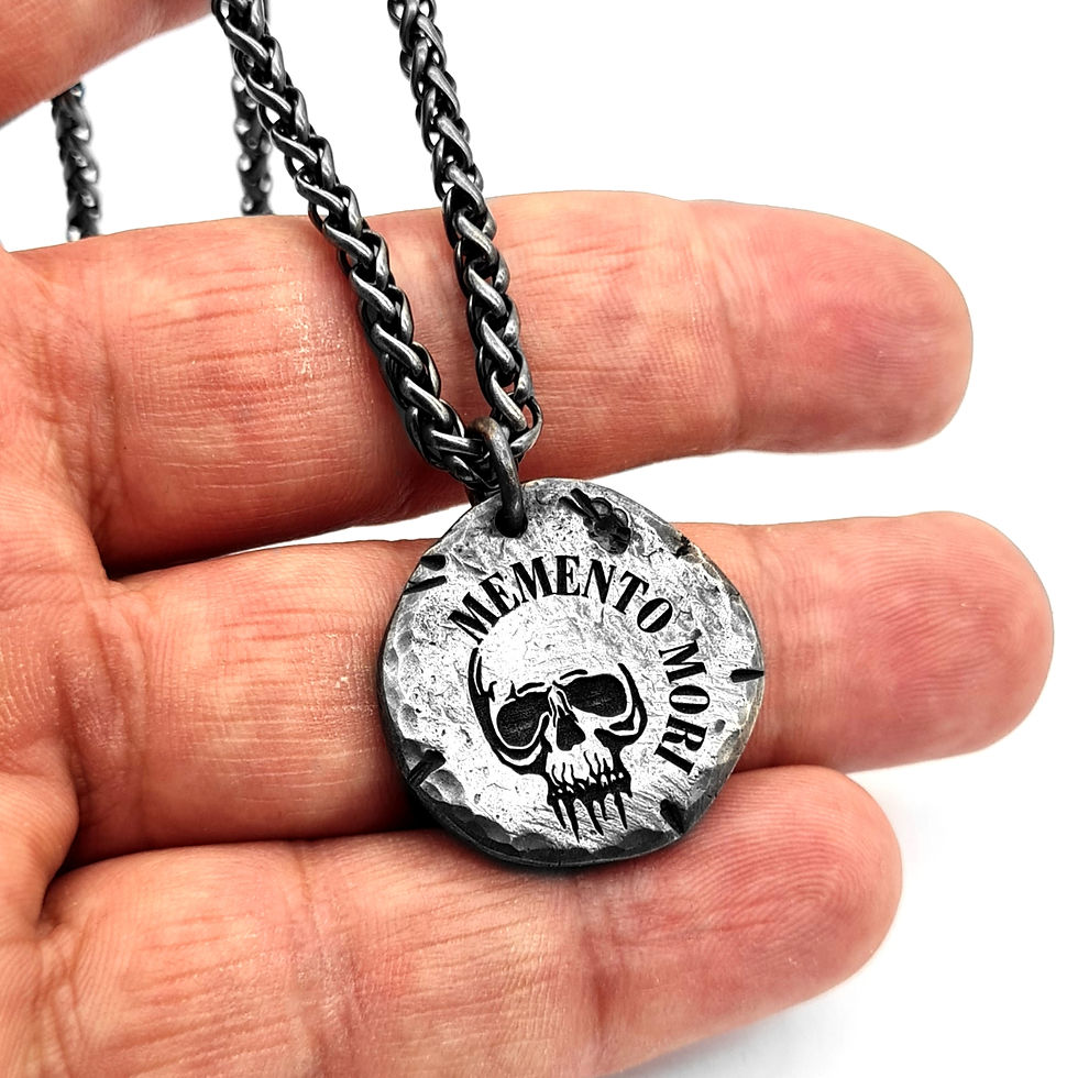 Thumbnail: Memento Mori Rustikal / Totenkopf / Skull Anhänger 925 Silber