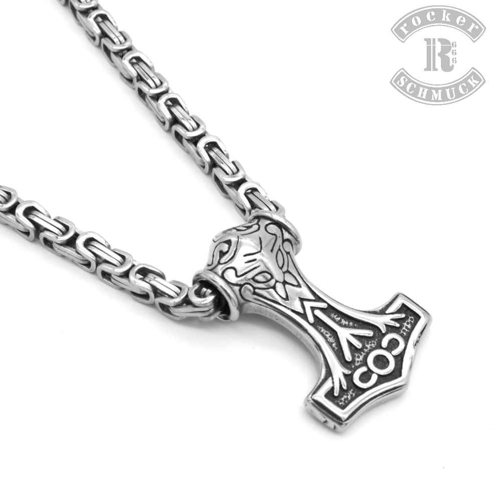 Thumbnail: Thor's hammer Mjölnir with king chain