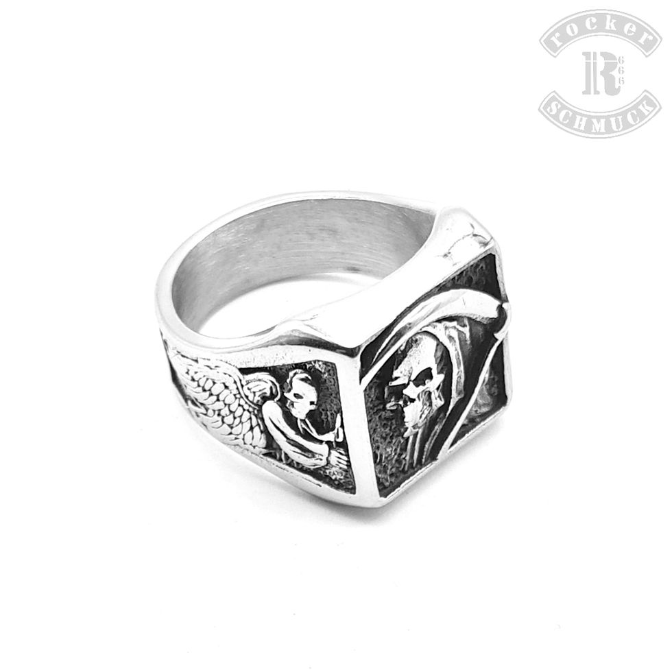 Thumbnail: Sensenmann / Reaper Siegel Ring, Totenkopf Skull Edelstahl
