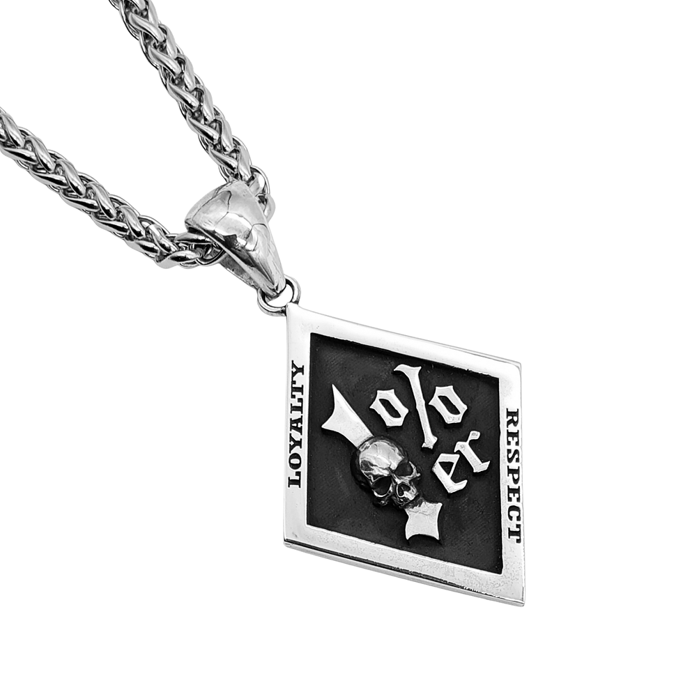 Thumbnail: 925 Silber Totenkopf Anhänger im 1 Percenter Biker Stil