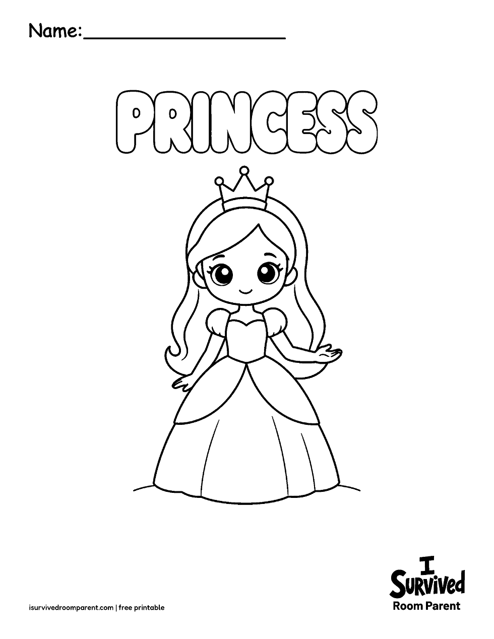 Princess coloring page 1