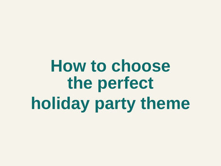 Type cover that reads Holiday party planning themes.