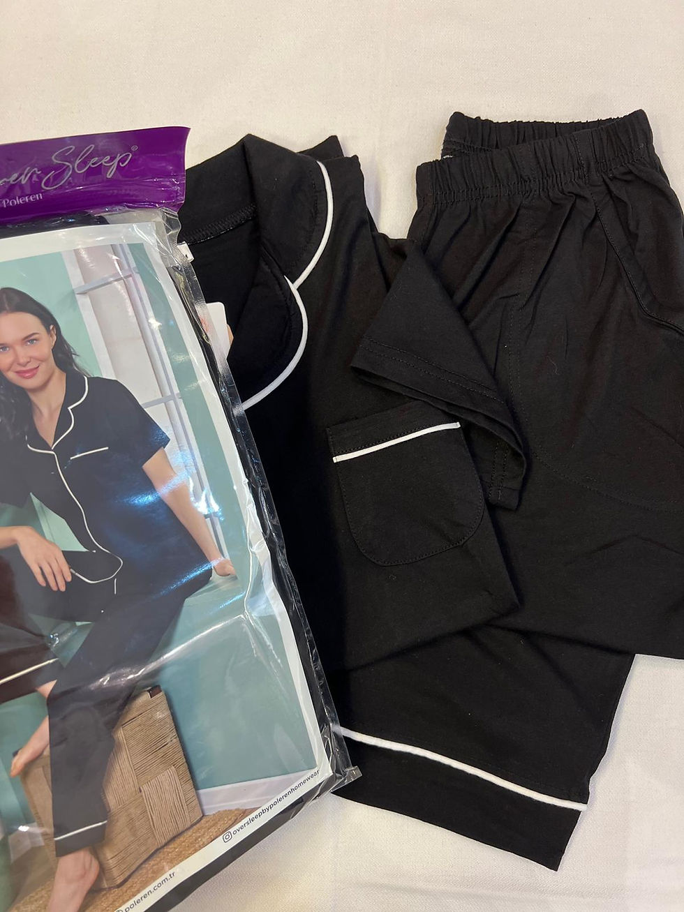 Küçük resim: Pamuklu Kısa Kollu Uzun Pijama Takımı