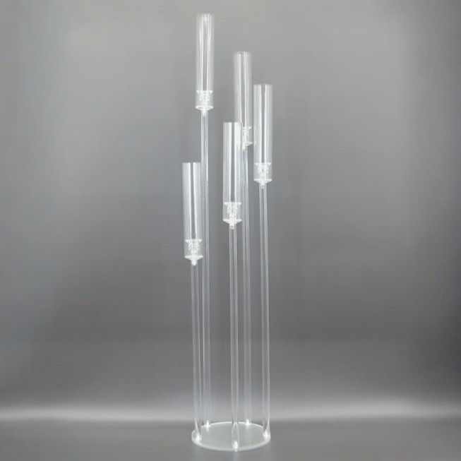 108cm 5 Arm Candleabra in Clear Acrylic