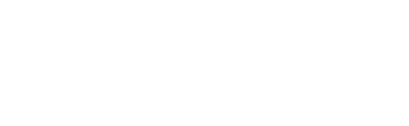Kalia Logo mit Claim "Zeit für sich selber." in weiss