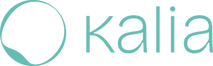 Kalia Logo mit Claim "Zeit für sich selber." in türkis