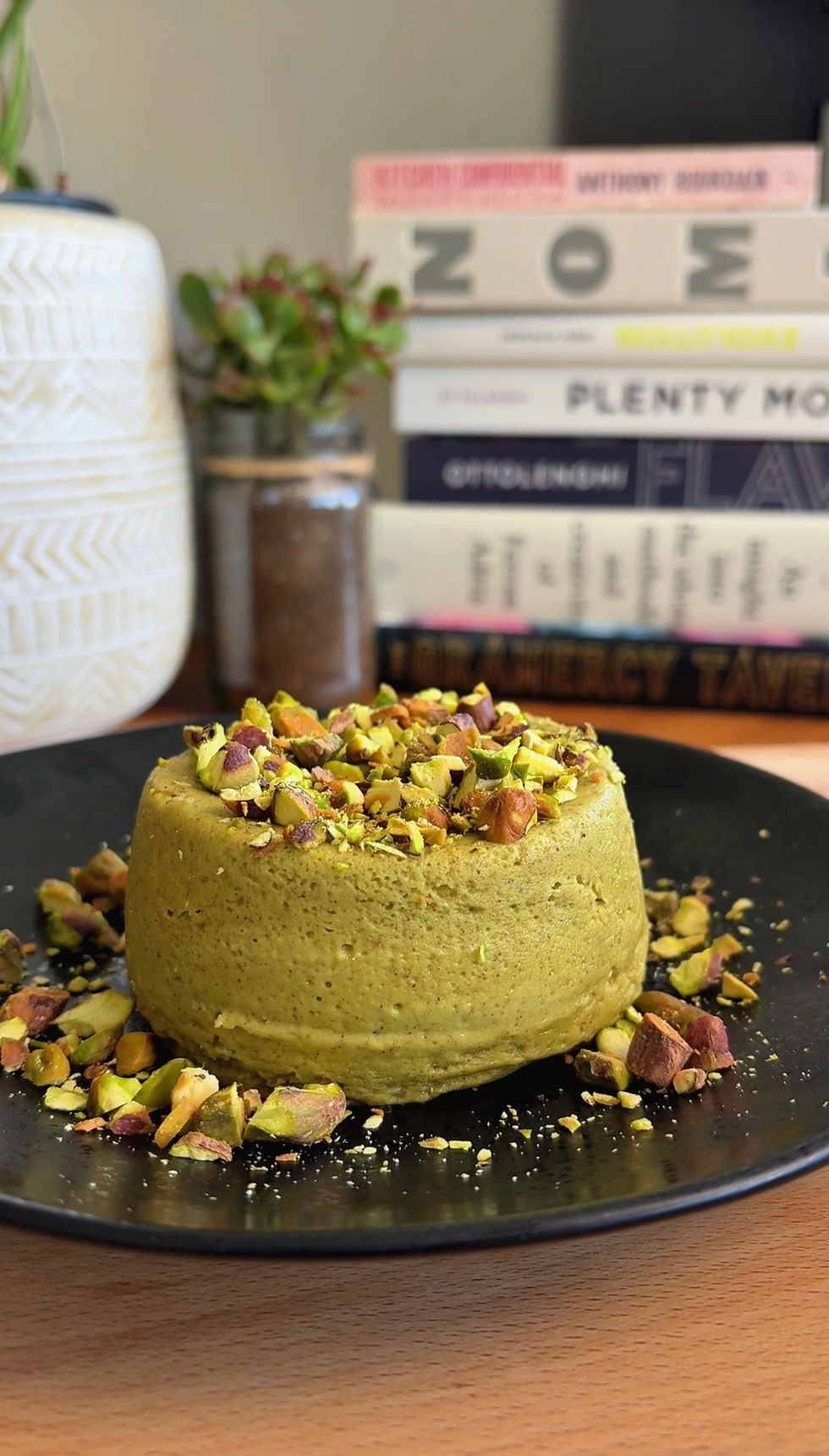 High Protein Pistachio Lava Cake…Microwaved and Ready in Minutes!