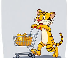 yellow tiger pushing shopping cart.jpg