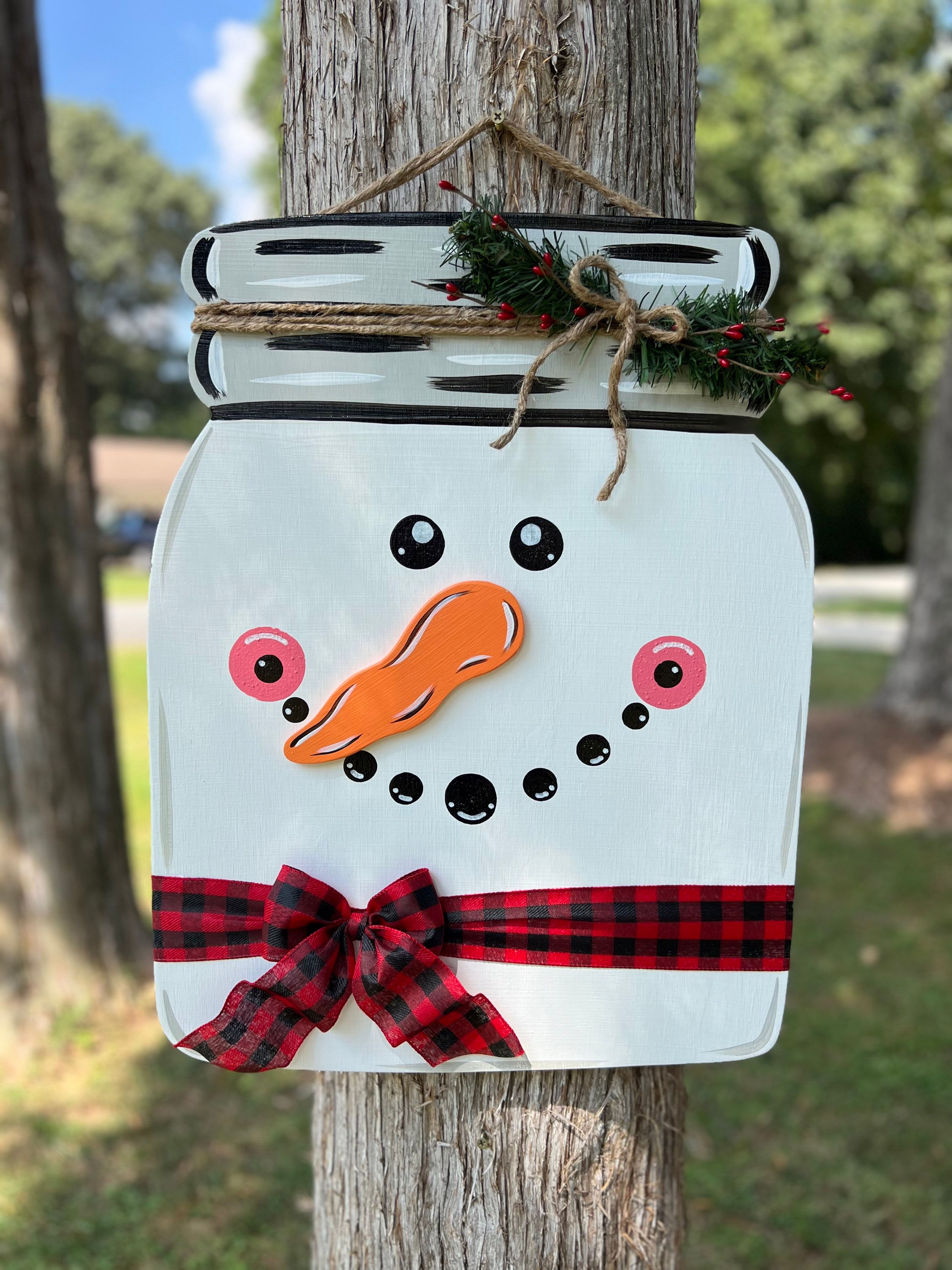 3D Snowman in a Jar Door Hanger