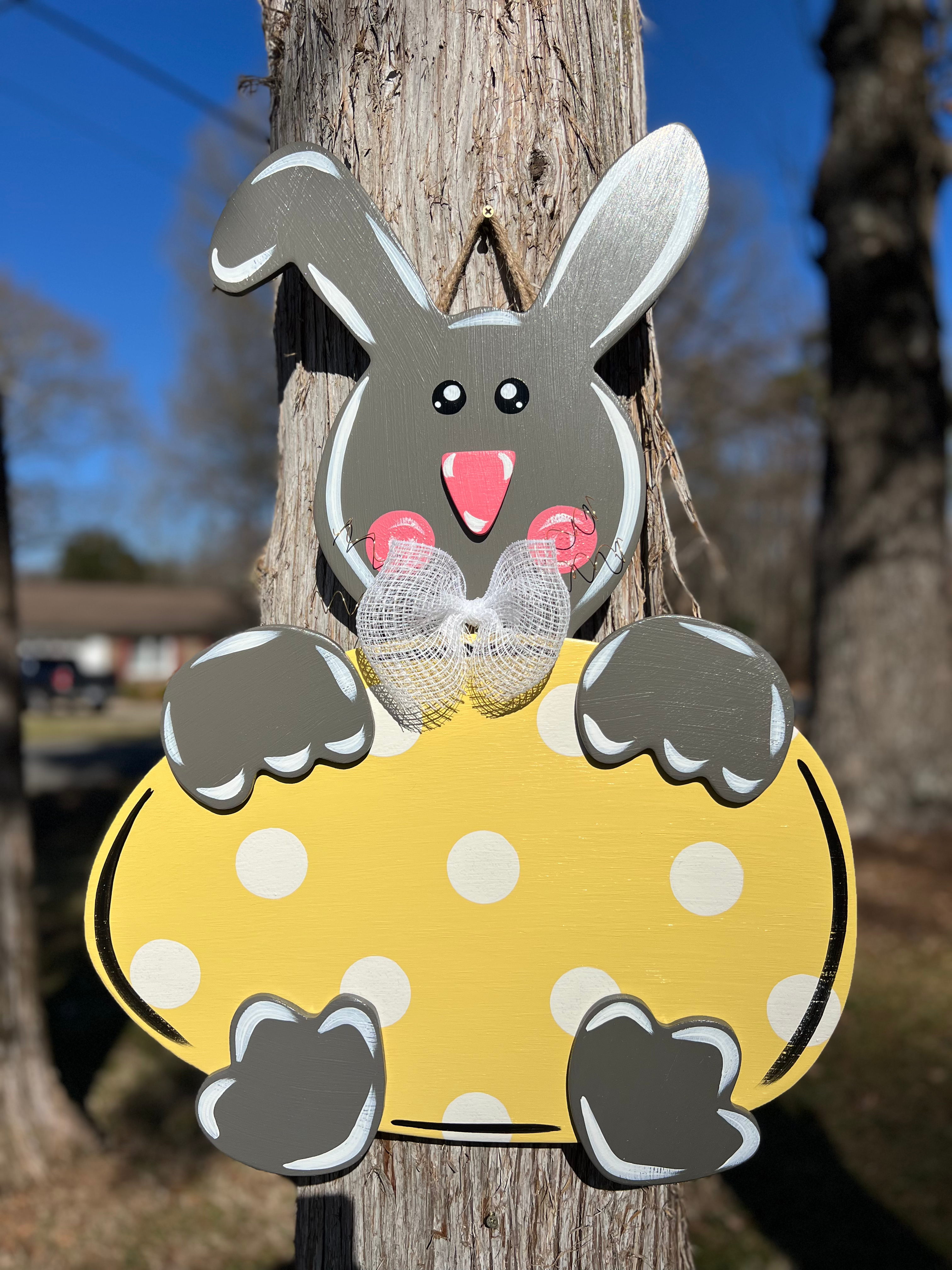 3D Yellow Bunny Door Hanger