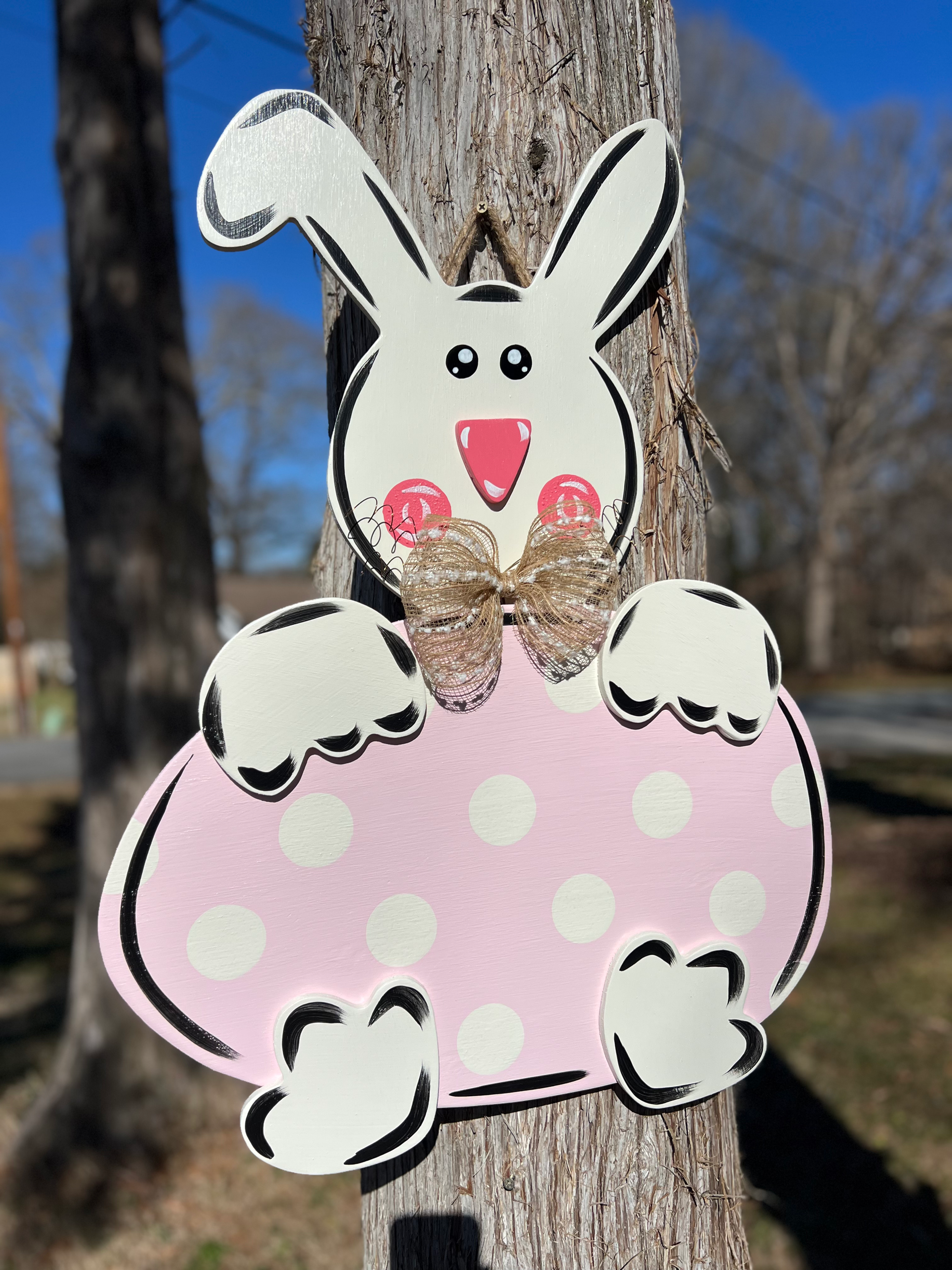 Pink 3D Bunny Door Hanger