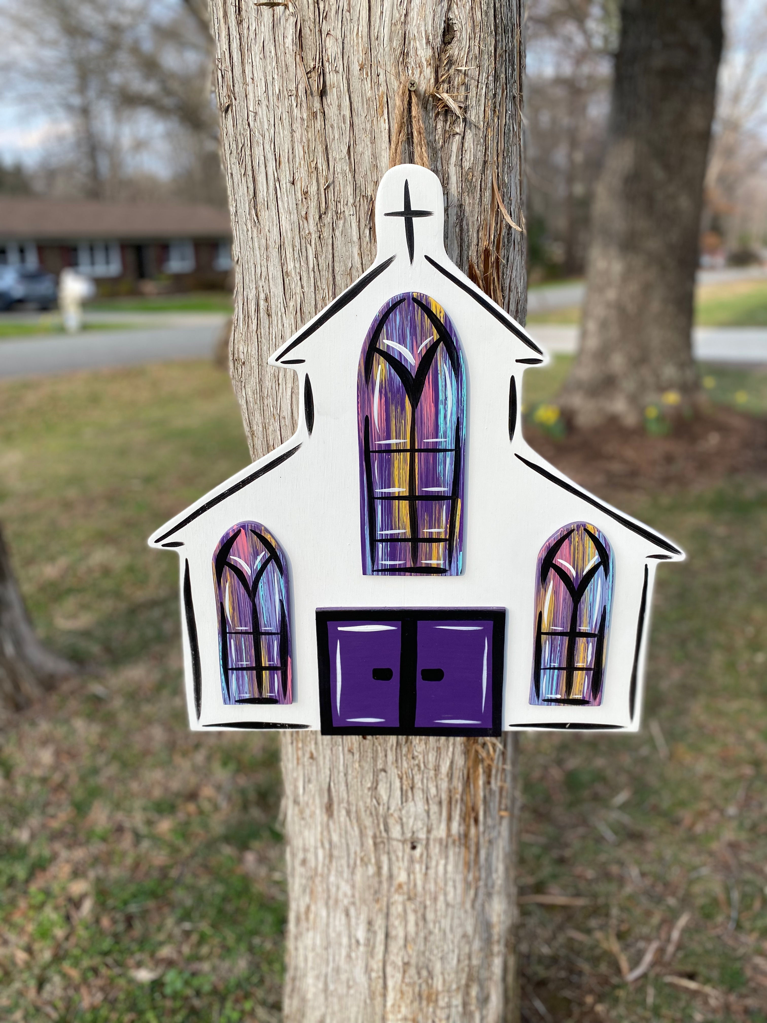 3D Church Stained Glass Door Hanger