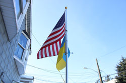 Ukrainian American Flag