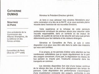 Régularité des bus et sécurité dans les transports en commun : courrier au nouveau PDG de la RATP