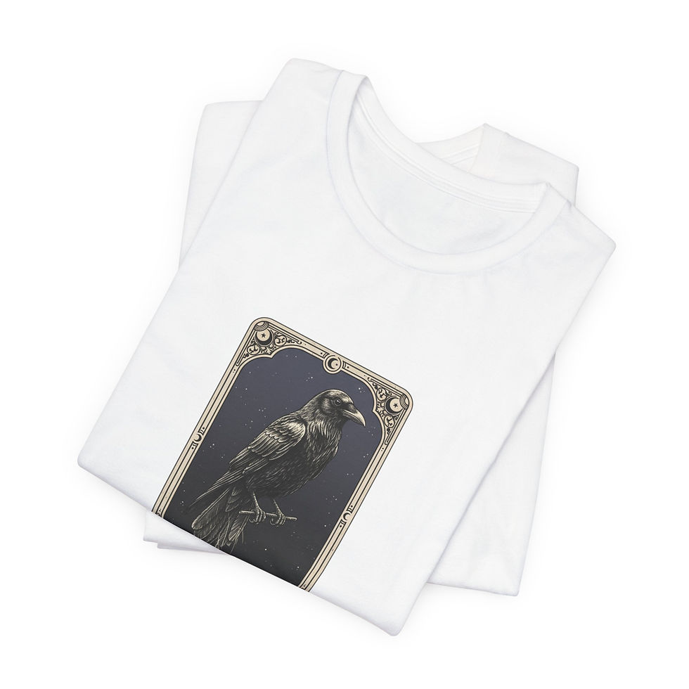 Thumbnail: Raven Tarot Card Tee | mystic occult shirt, vintage tarot design