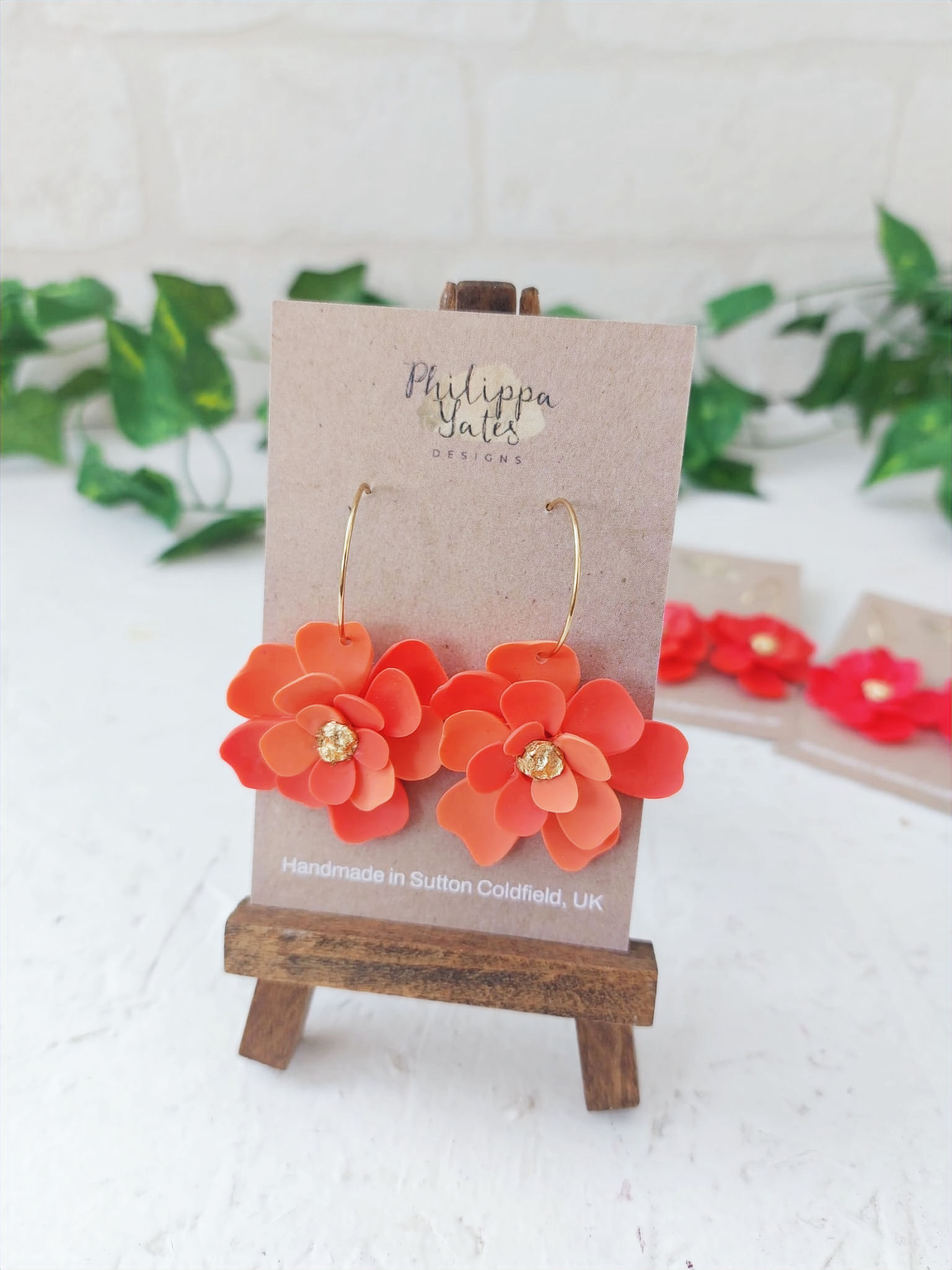 Tropical Flower Hoops - flame