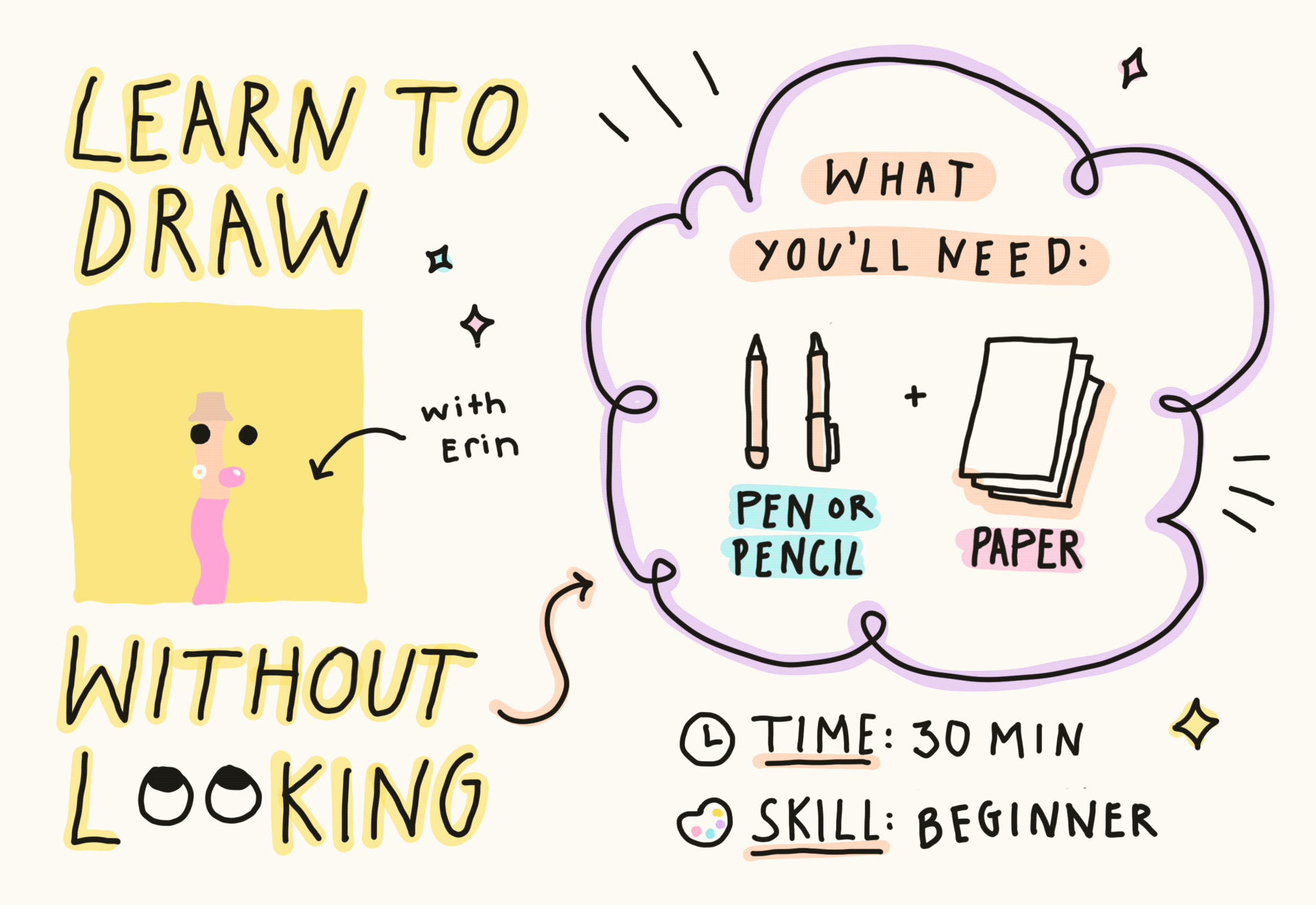 Erin's blind contour class for Noodles NFT