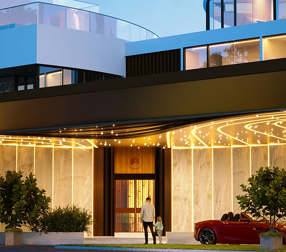 porte cochere, entry, lobby, potaro gardens