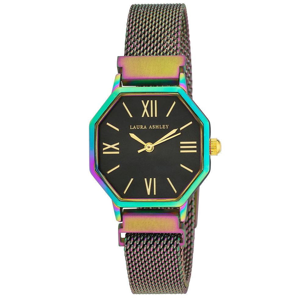 Thumbnail: Laura Ashley Women's Hexagon 25mm Mesh Magnetic Closure Watch