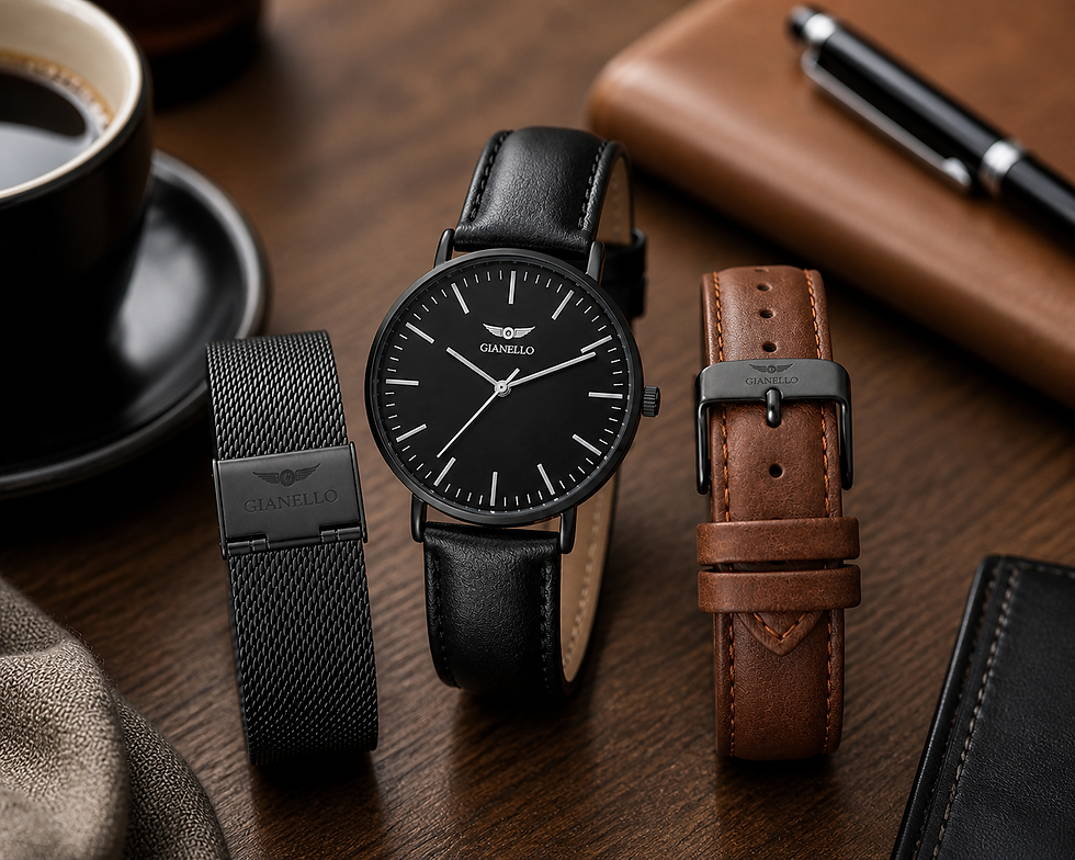 Thumbnail: Gianello Tri-Luxe 3 Interchangeable Strap Watch Set