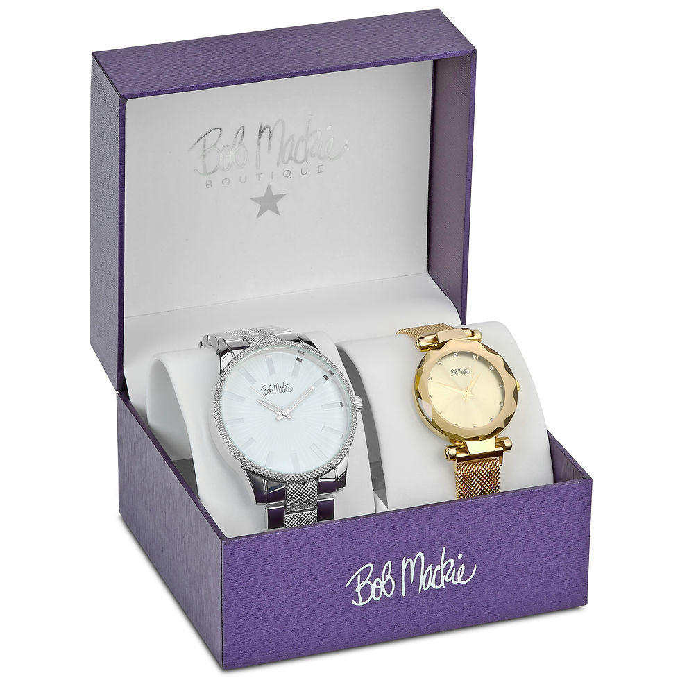 Thumbnail: Bob Mackie Mens and Women's 2 Watch Set