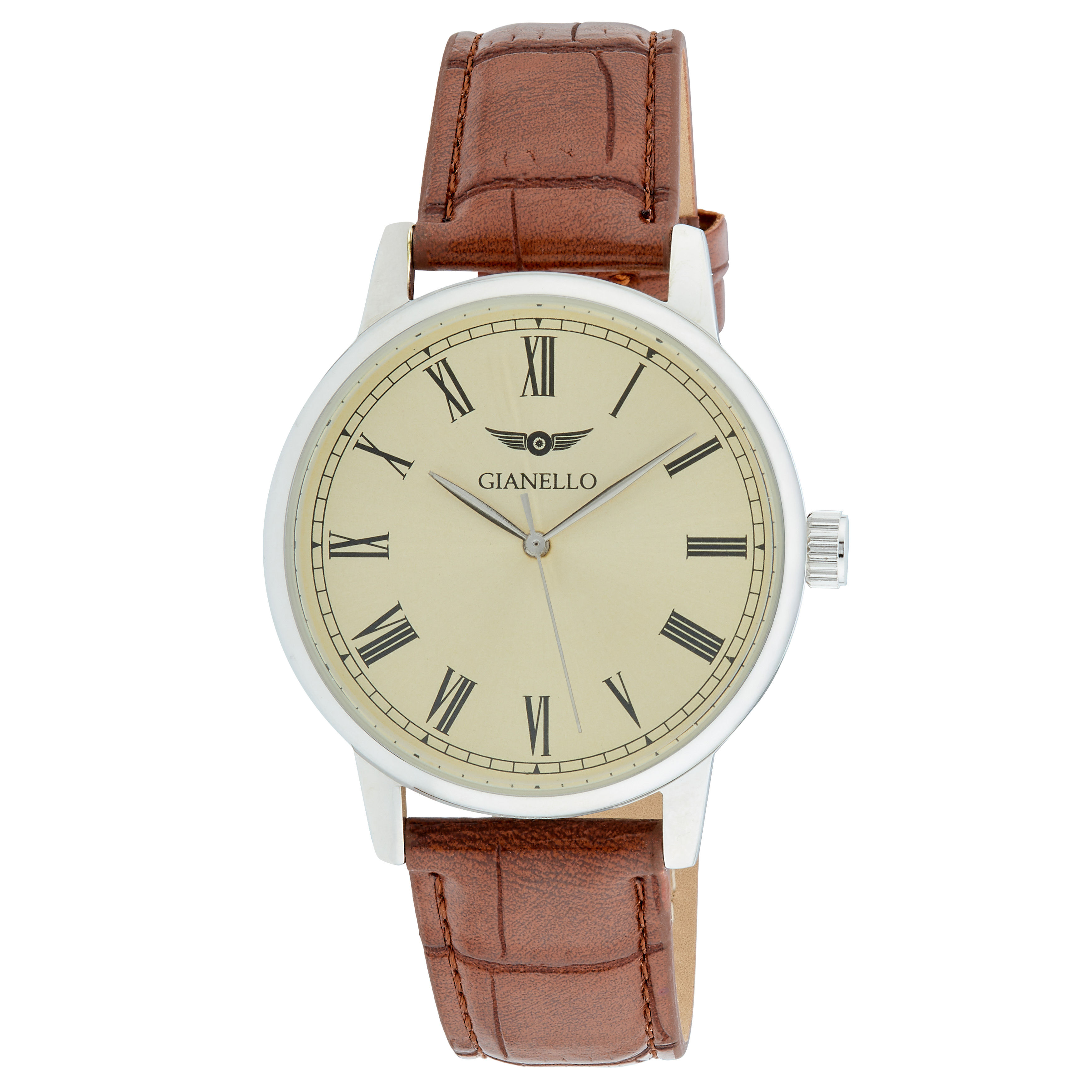Gianello Milan Veritas 42 Men's Roman Numeral Strap Watch