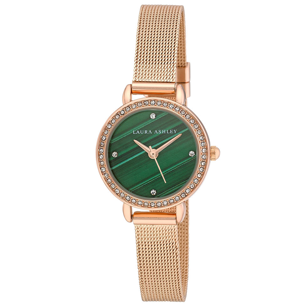 Thumbnail: Laura Ashley Women's 26mm Gemstone Dial Mesh Strap Watch
