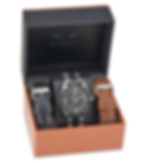 Thumbnail: Gianello Monarc Black Interchangeable 3 Strap Watch Set