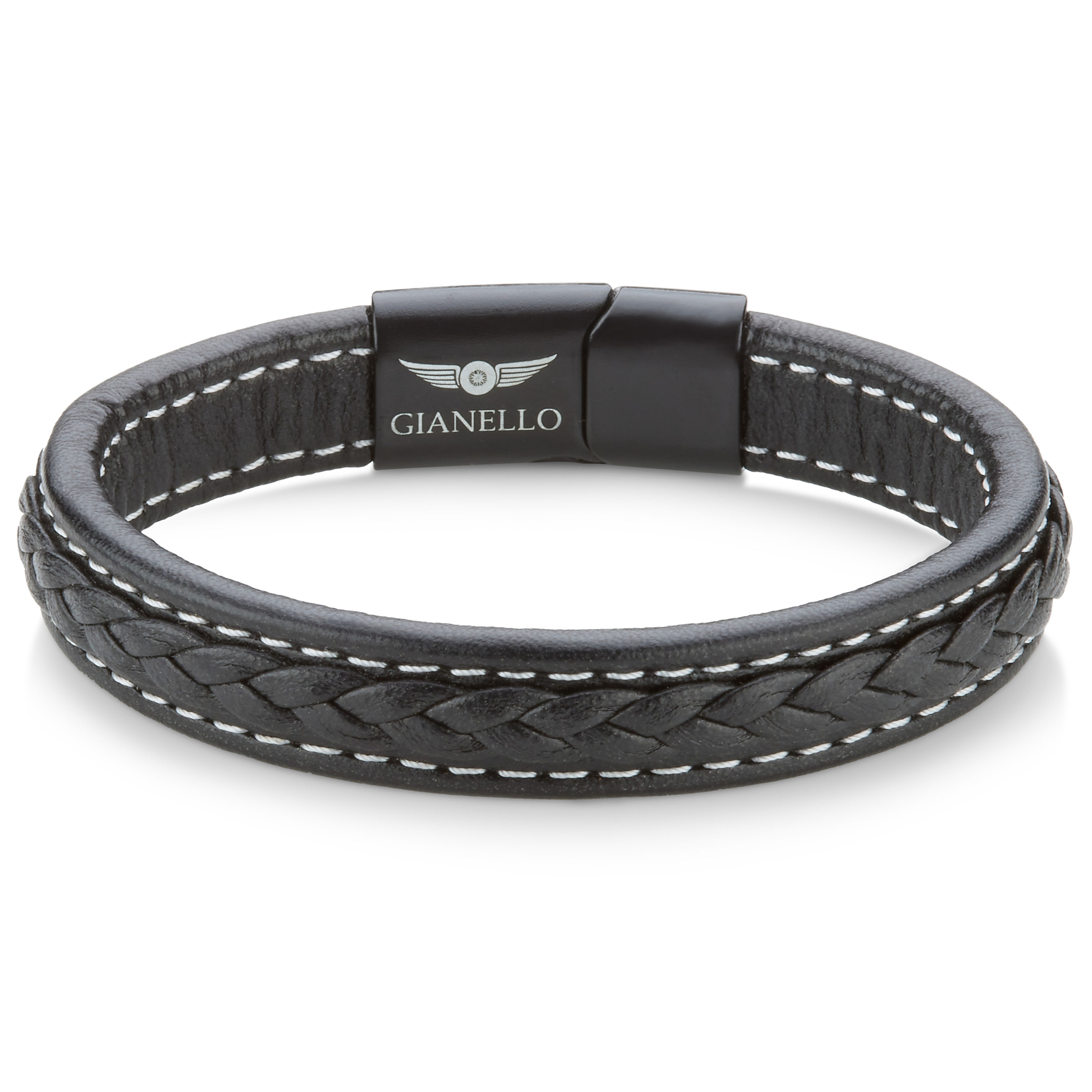 Gianello Jesi Men's Stitched Black Bracelet