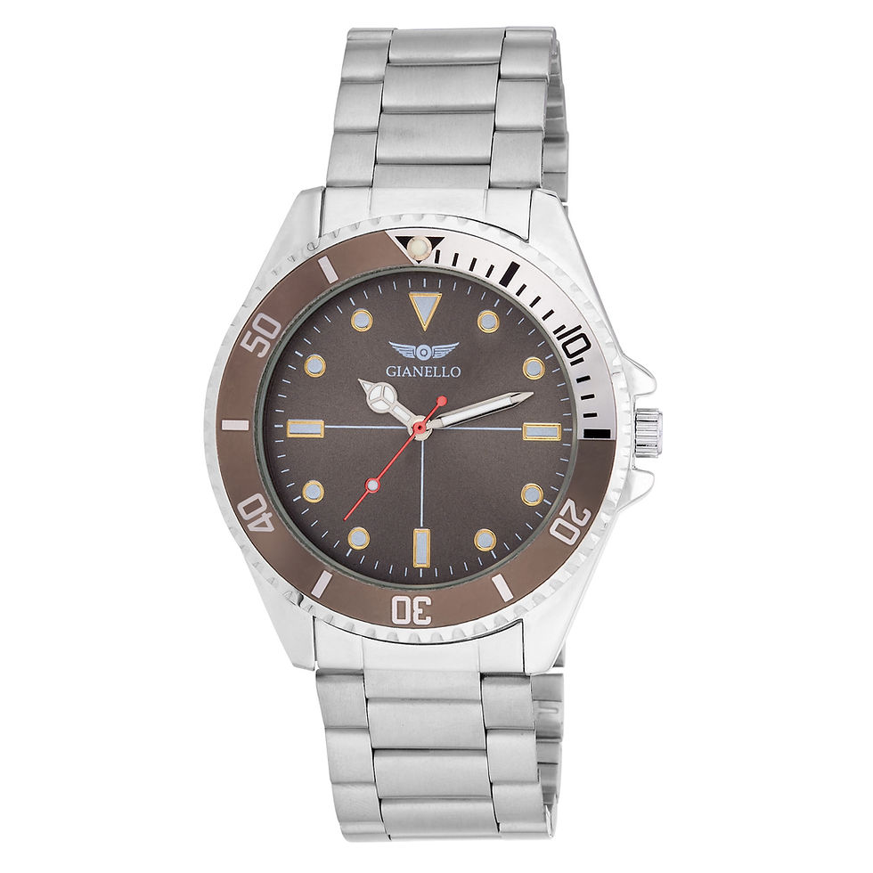 Thumbnail: Gianello Men's Sub 43 Stainless Steel Bracelet Watch