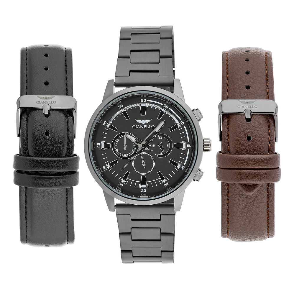 Thumbnail: Gianello Solen Interchangeable 3 Strap Watch Set