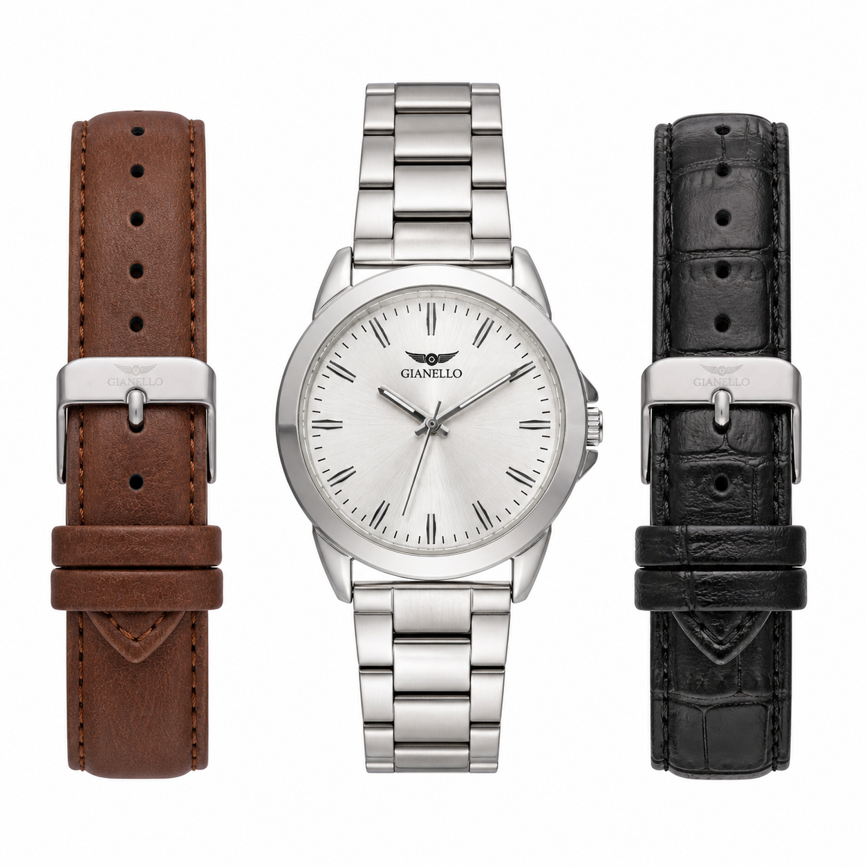Gianello Select Interchangeable 3 Strap Watch Set