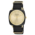 Thumbnail: Vernier Women's Black Cushion Case Fabric Strap Watch