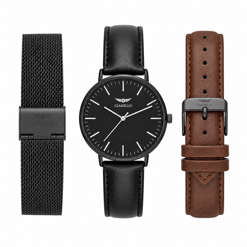 Thumbnail: Gianello Tri-Luxe 3 Interchangeable Strap Watch Set