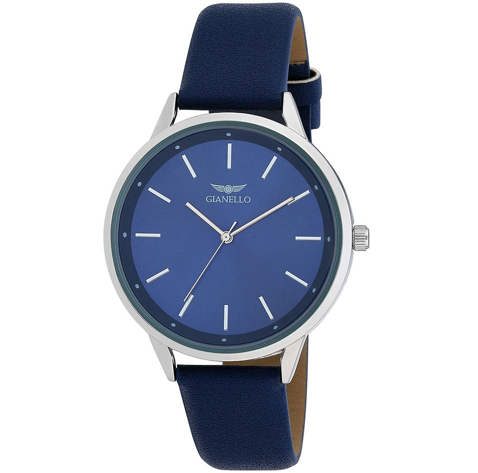 Thumbnail: Gianello Men's Minimalist Round Case Strap Watch