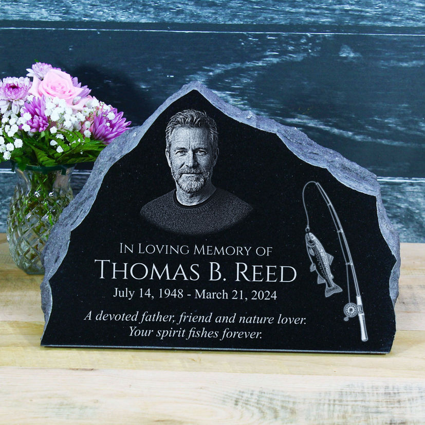 Rustic Granite Boulder with photo engraving