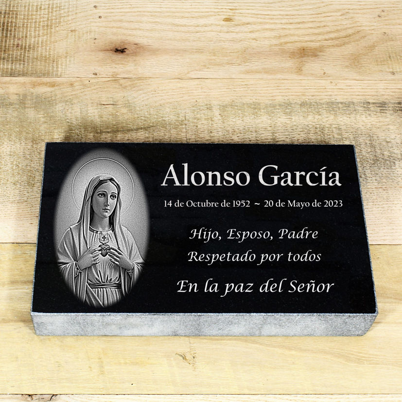 Flat Granite Lawn Marker with custom etching