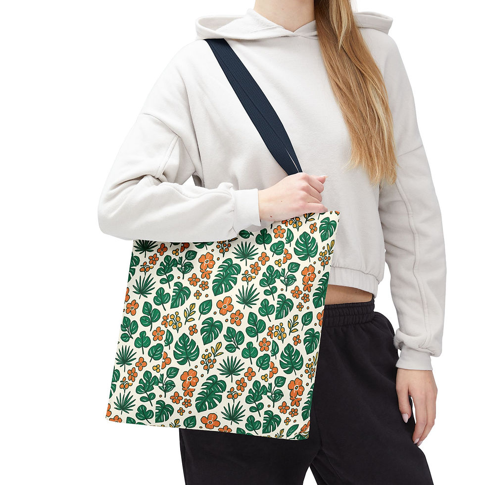 Thumbnail: Tropical Floral Tote Bag, Eco-Friendly Bag, Beach Bag,  Floral Print Handbag
