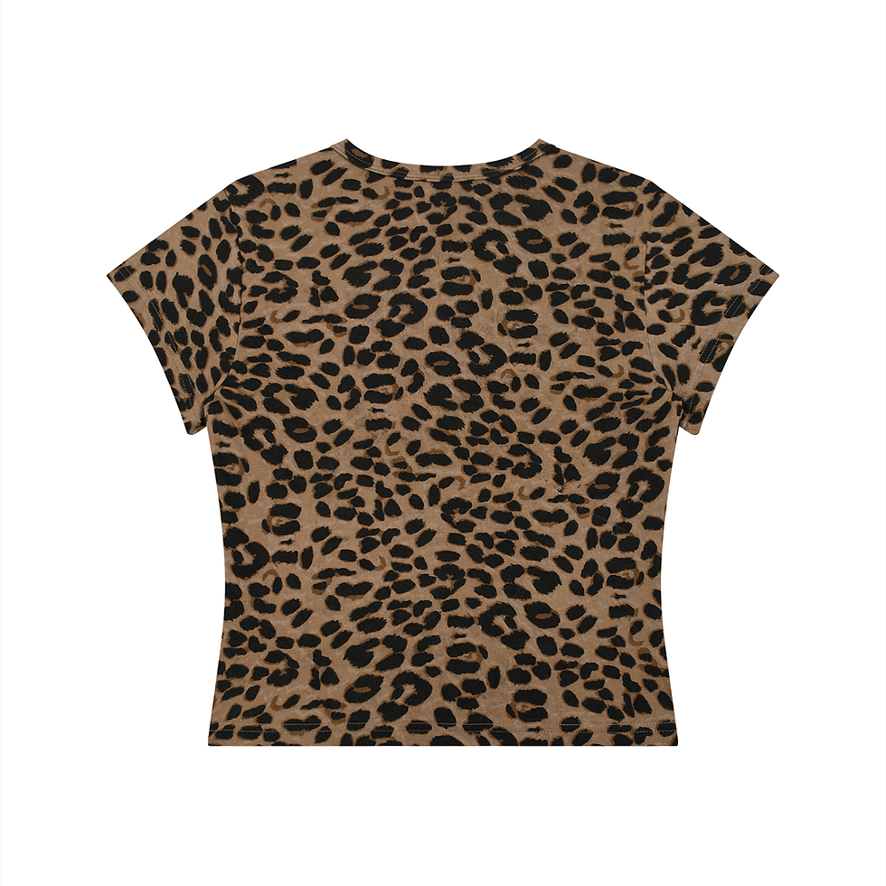 Thumbnail: buttlick fitted leopard print crop t-shirt