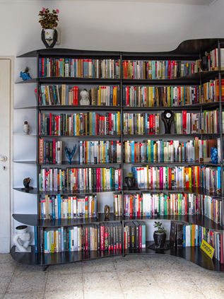 ultra modern computer generated metal library design, custom metal design in black