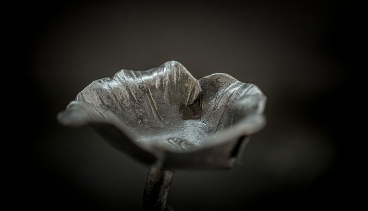 unique metal flower menorah hand forged special Jewish holiday gift