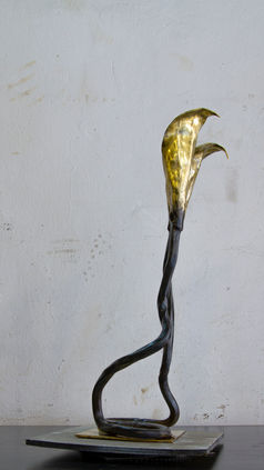 Brass Calla flower shaped metal candle holder handmade home decor