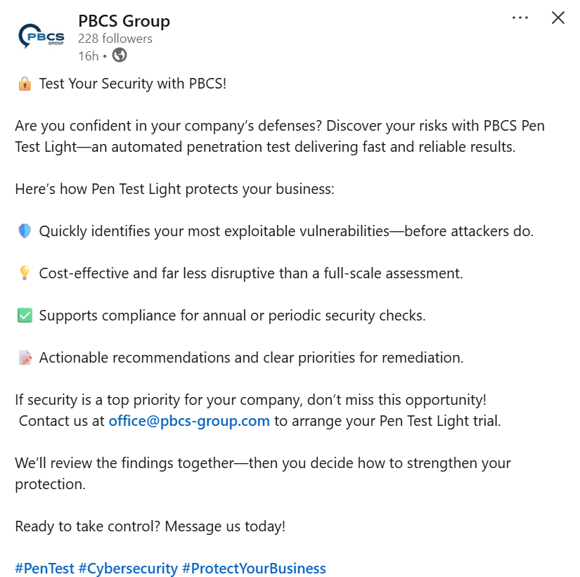 Test your security with PBCS!
